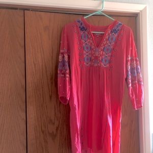 Johnny Was Workshop embroidered tunic dress M